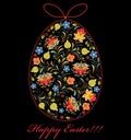 colorful easter egg on black background Royalty Free Stock Photo