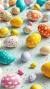 Colorful Easter eggs adorned with patterns create a festive atmosphere of joy Royalty Free Stock Photo