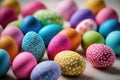 colorful easter eggs background. As Easter approaches Royalty Free Stock Photo