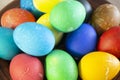 Colorful Easter eggs background close up texture surface Royalty Free Stock Photo