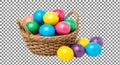 Colorful easter eggs in basket Royalty Free Stock Photo