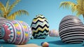 Colorful Easter Eggs on Beach Royalty Free Stock Photo