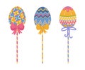 Colorful Easter Eggs with Bows Vector Illustration Royalty Free Stock Photo