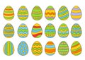 Colorful Easter eggs. Cartoon. Vector illustration Royalty Free Stock Photo
