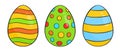 Colorful Easter eggs. Cartoon. Vector illustration. Isolated on white background