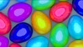 Colorful Easter Eggs chocolate flakes paint metal