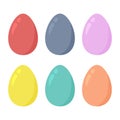 Colorful Easter eggs collection. multi-colored vector clipart. Easter card, happy Easter.
