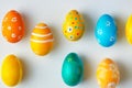 Colorful Easter Eggs composition isolated on white background Royalty Free Stock Photo