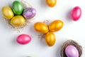 Colorful Easter Eggs composition isolated on white background Royalty Free Stock Photo