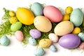 Colorful Easter Eggs composition isolated on white background Royalty Free Stock Photo