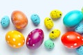 Colorful Easter Eggs composition isolated on white background Royalty Free Stock Photo