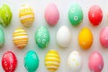 Colorful Easter Eggs composition isolated on white background Royalty Free Stock Photo