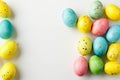 Colorful Easter Eggs composition isolated on white background Royalty Free Stock Photo