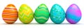 Colorful Easter eggs - 3d render Royalty Free Stock Photo