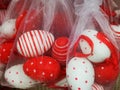 Easter eggs decorative packed in transparent white canvas