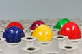 Colorful easter eggs - egg tray Royalty Free Stock Photo