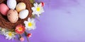 The Colorful Easter Eggs with Festive Display of Springtime Joy and Creativity. Royalty Free Stock Photo