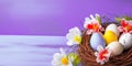 The Colorful Easter Eggs with Festive Display of Springtime Joy and Creativity. Royalty Free Stock Photo