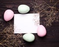 Colorful Easter eggs and flowers Royalty Free Stock Photo