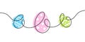 Colorful Easter eggs with geometric ornates. Vector illustration