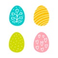 Colorful Easter eggs hand drawn icon set in doodle style Royalty Free Stock Photo