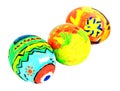 Colorful easter eggs isolate on white Royalty Free Stock Photo
