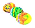 Colorful easter eggs isolate on white Royalty Free Stock Photo