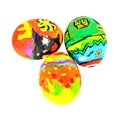 Colorful easter eggs isolate on white Royalty Free Stock Photo