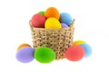 Colorful Easter eggs isolated on white background.