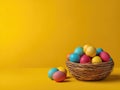 Colorful Easter eggs in nest Royalty Free Stock Photo