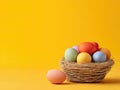 Colorful Easter eggs in nest Royalty Free Stock Photo