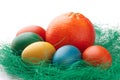 Colorful Easter Eggs with an orange