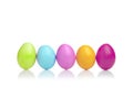 COLORFUL EASTER EGGS IN A ROW Royalty Free Stock Photo