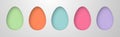 Colorful Easter Eggs Row on White. Vector illustration Royalty Free Stock Photo