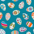 Colorful easter eggs seamless pattern