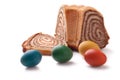 Colorful Easter Eggs with a slovene cake potica