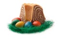 Colorful Easter Eggs with a slovene cake potica