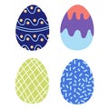 Colorful Easter eggs with various patterns and designs for spring celebrations and decoration ideas Royalty Free Stock Photo