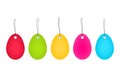 Colorful easter tags isolated on white background vector