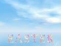 Colorful Easter text word by beautiful day - 3D render