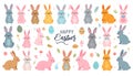 Happy Easter Bunnies Collection Royalty Free Stock Photo