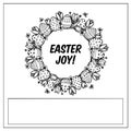 A colorful Easter wreath with eggs and flowers Royalty Free Stock Photo