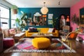 a colorful and eclectic home, bursting with personality
