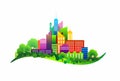 Colorful eco town Royalty Free Stock Photo