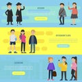 Colorful Education Horizontal Banners Royalty Free Stock Photo