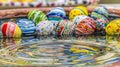 colorful eggs in a bowl of water Royalty Free Stock Photo