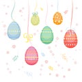 Set of colorful Easter eggs with different patterns Royalty Free Stock Photo