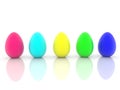 Colorful eggs in row.3d illustration Royalty Free Stock Photo