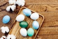 colorful eggs tradition easter holiday wooden background