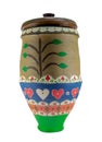 Colorful Egyptian handcrafted decorated artistic pottery jar Royalty Free Stock Photo